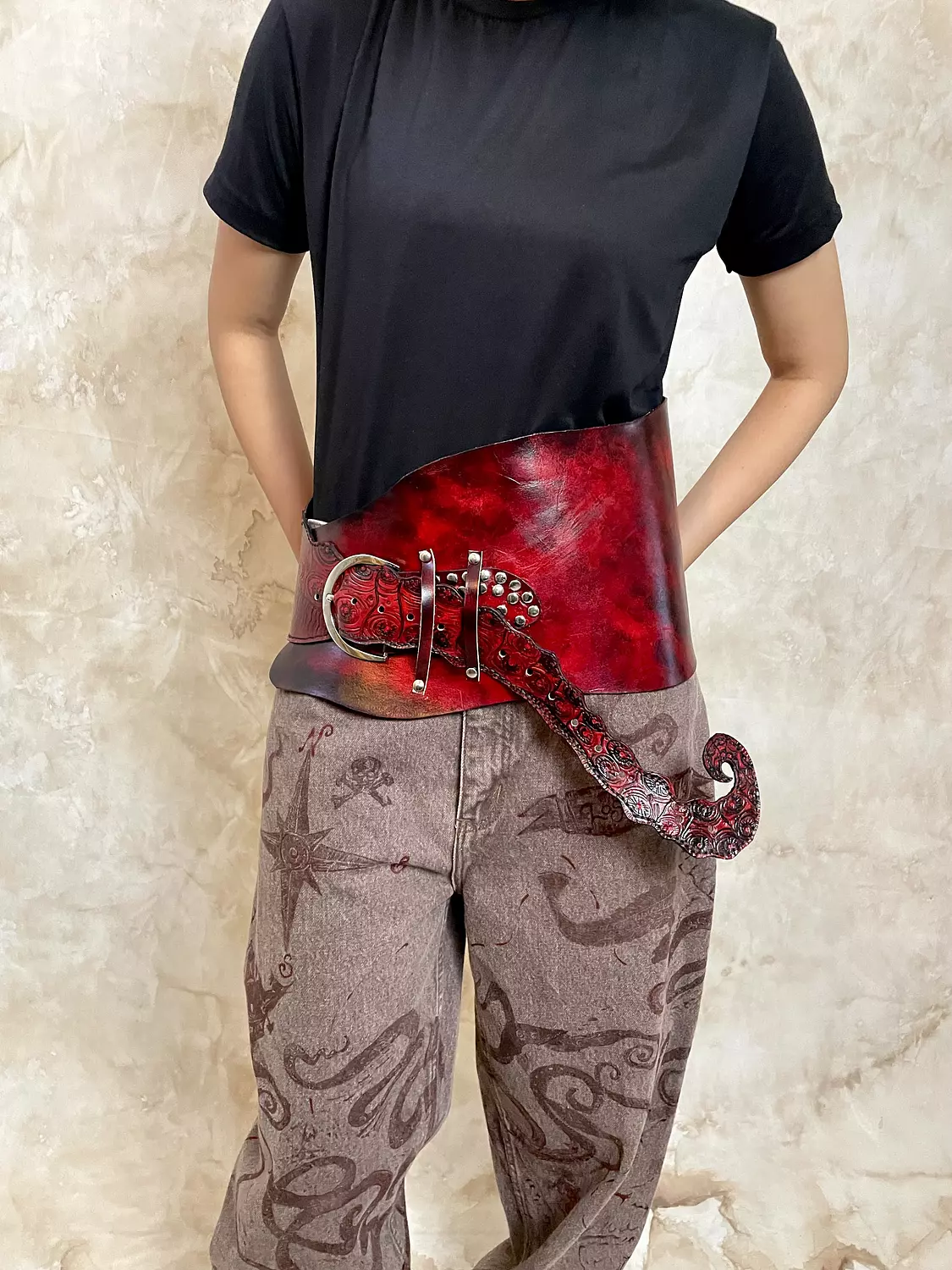 Red Corset Statement Belt image