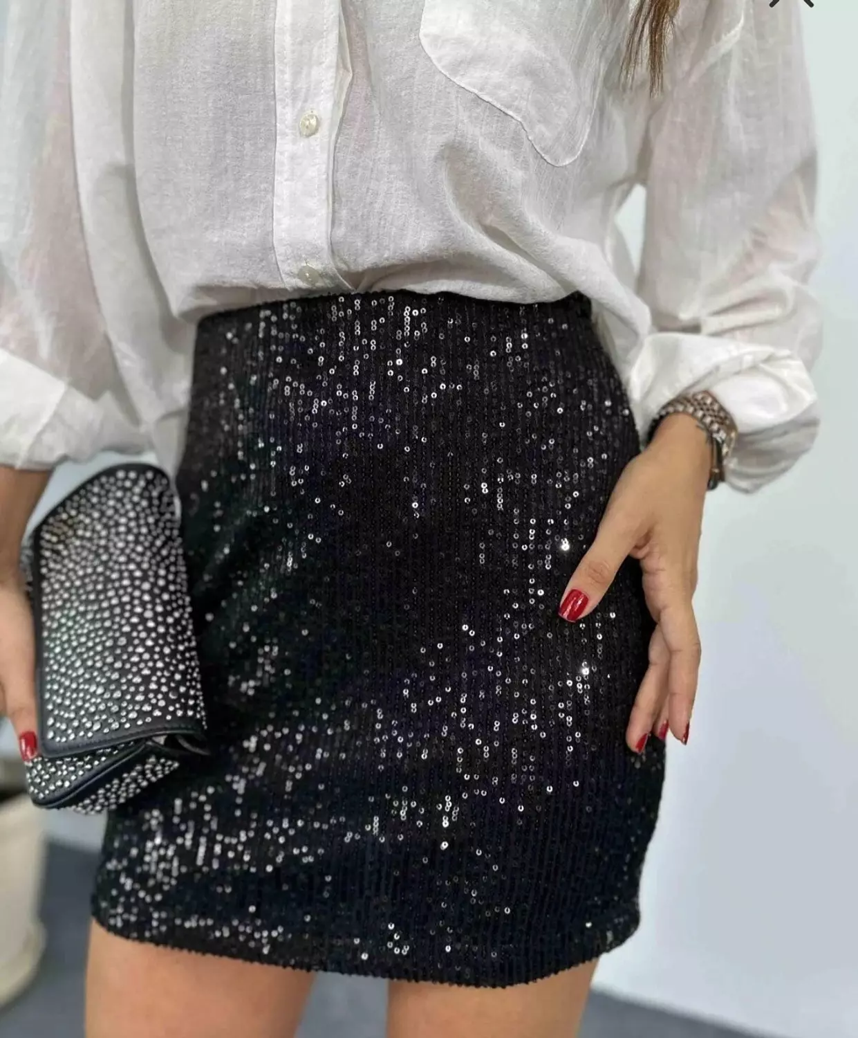 Black Sequin Skirt image