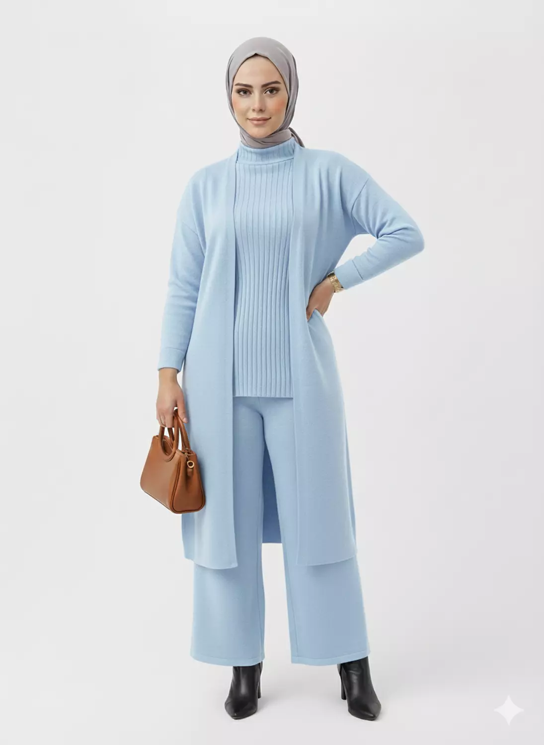 Women's 3-Piece Knit Set (Cardigan, Top & Pants) image