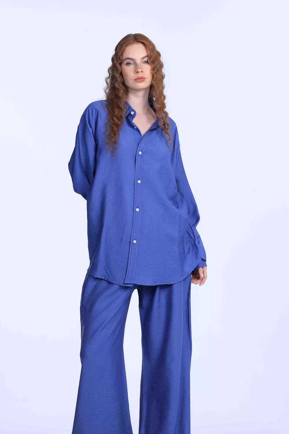 blue oversized linen chemise  4