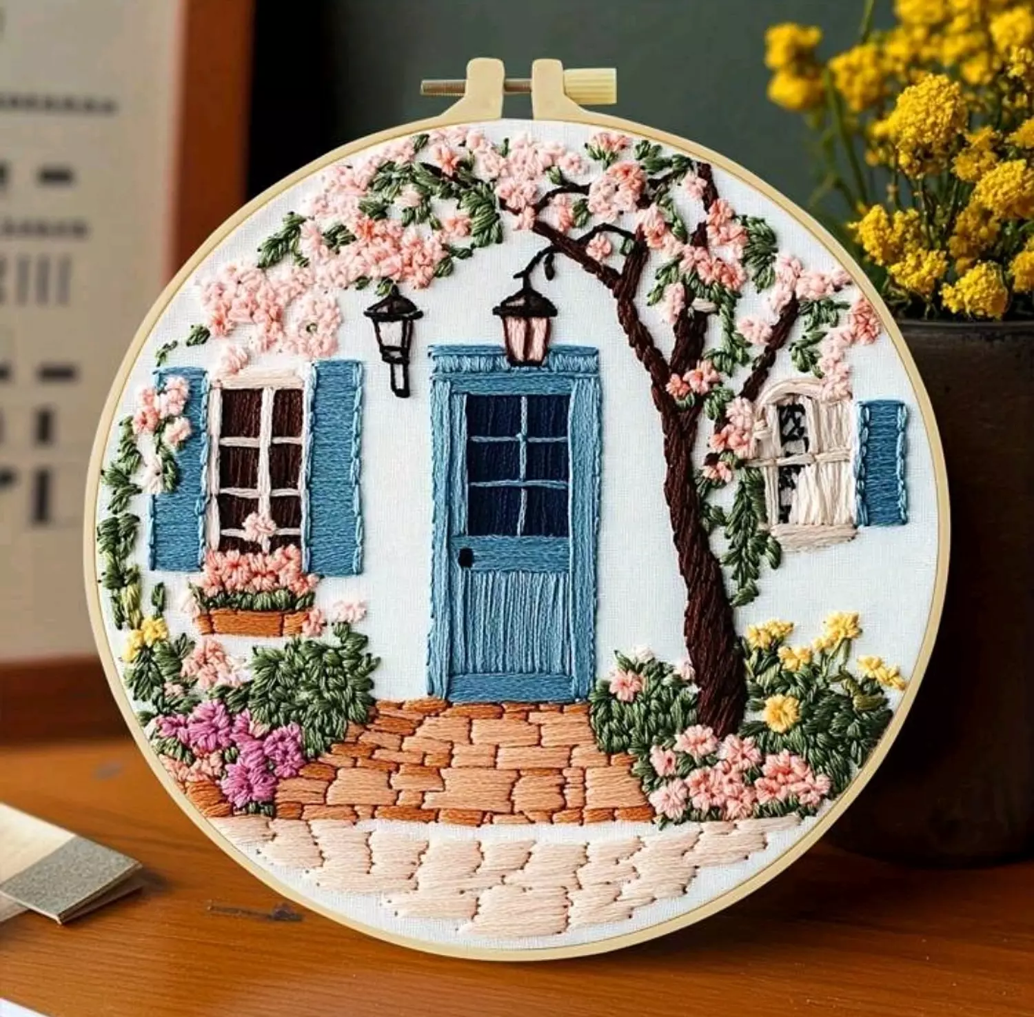 Embroidery- Blue House image