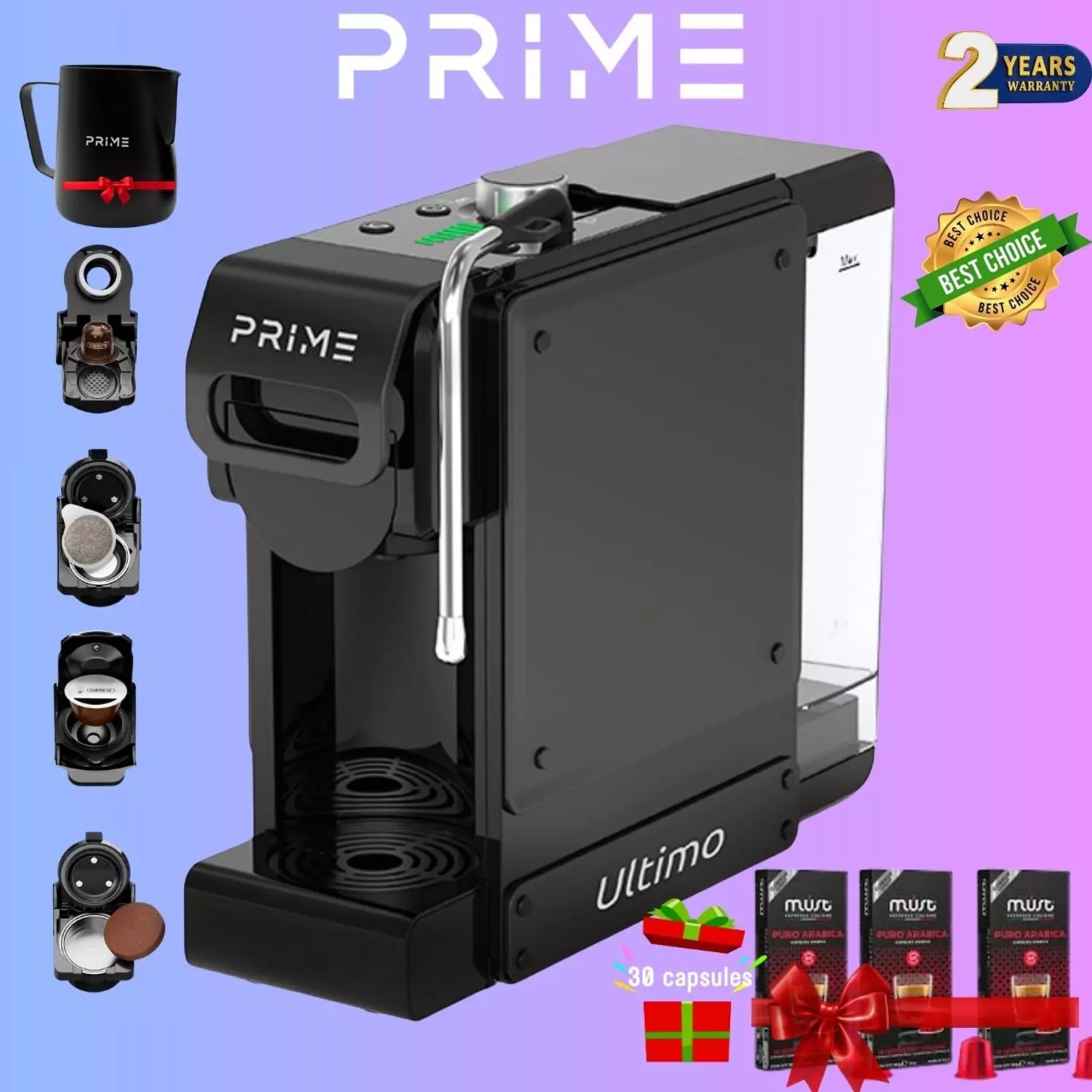 PRIME Ultimo 7 in 1 Multi-Capsule Coffee Machine + 30 FREE CAPSULES image
