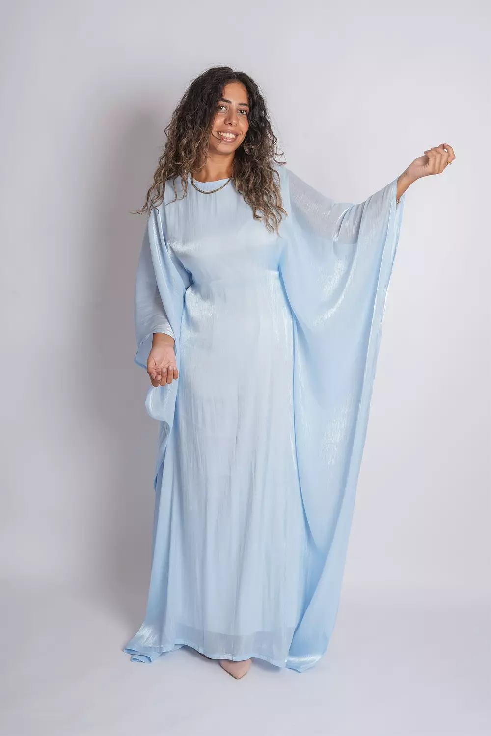 Baby Blue Butterfly Abaya 3