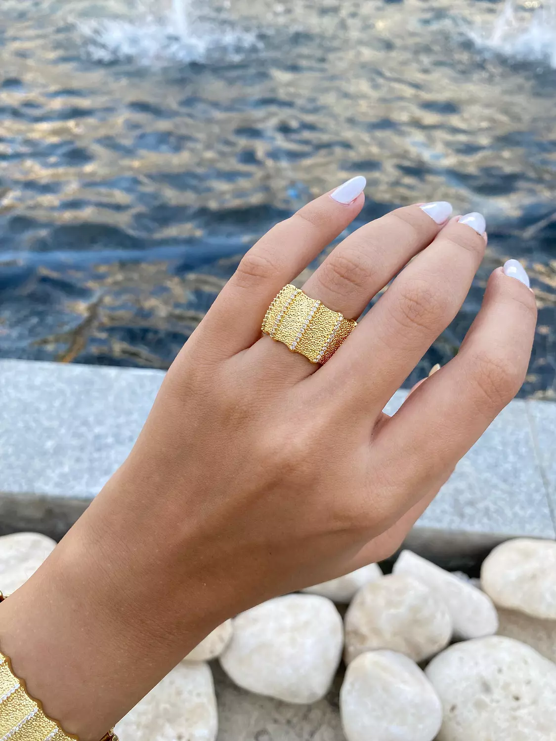 Gilded glow bangle and ring 1