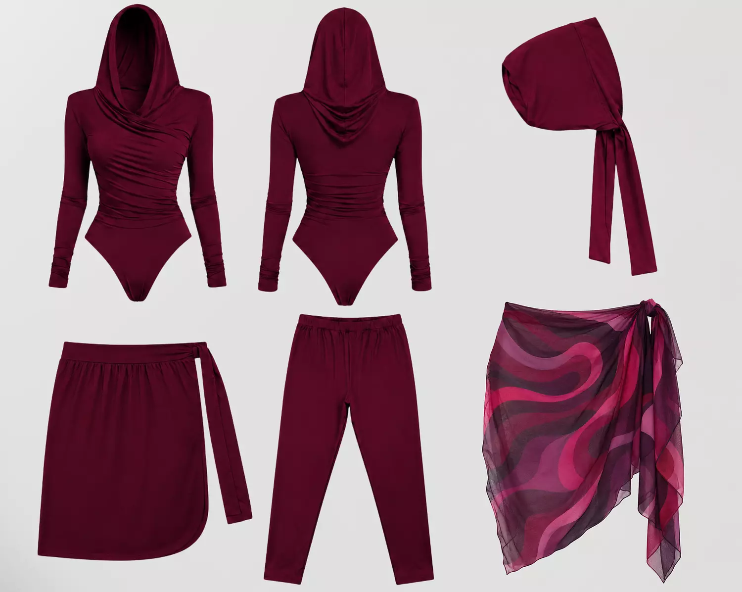 Maroon Marble Burkini 13