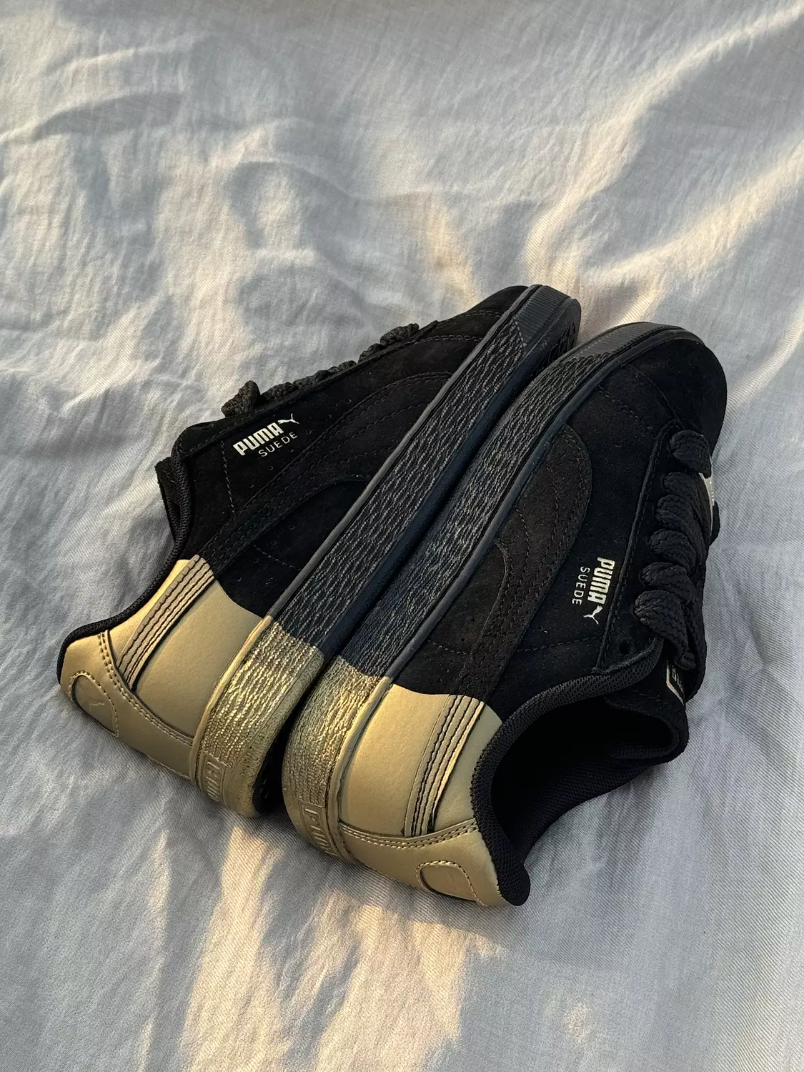 Puma Suede Black Gold Metallic 1