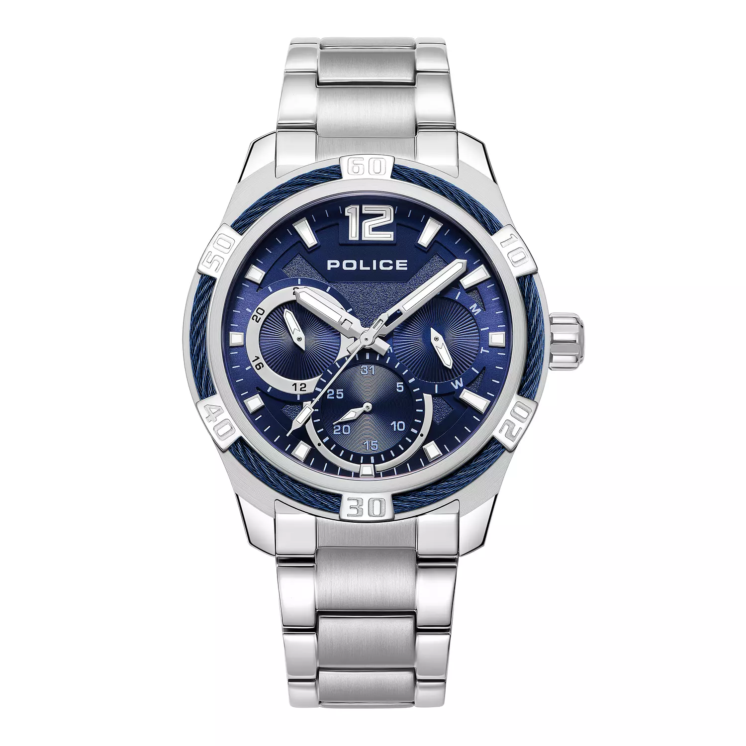 Police Chokery Watch for Men Stainless Stell Bracelet with Blue dial PEWJK0005301, silver image