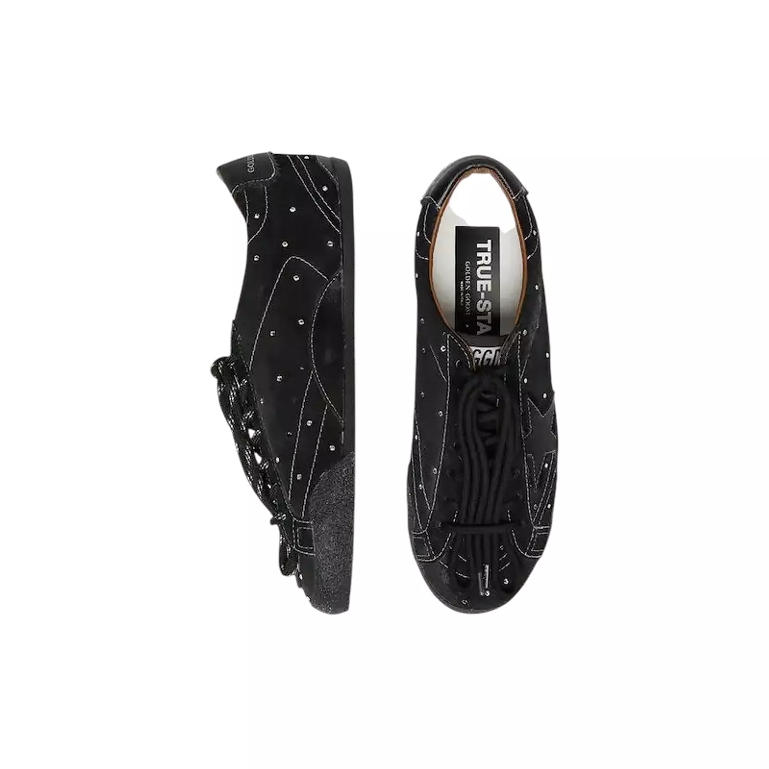 Golden Goose True-Star in black suede with Swarovski crystals and black leather star 2