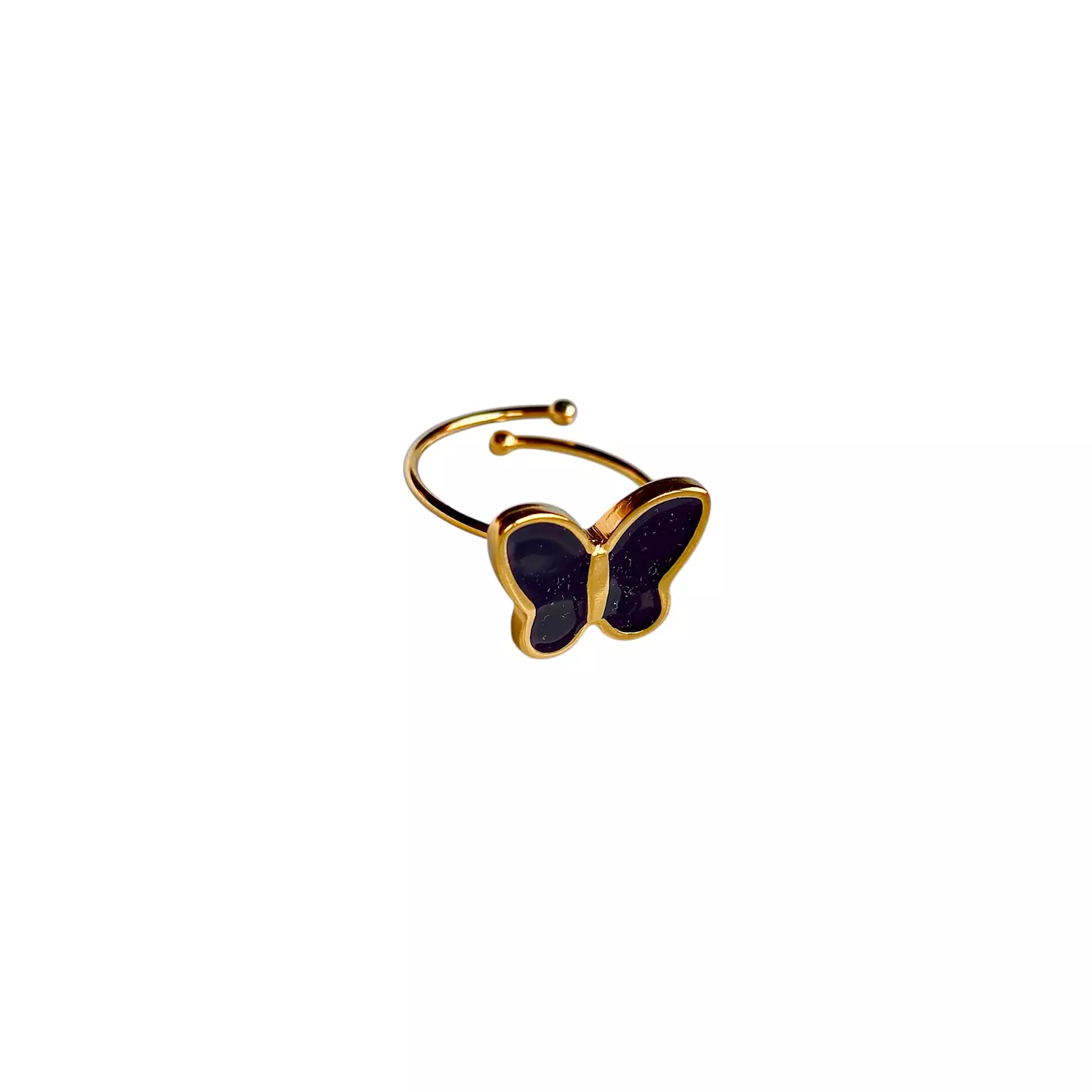 Black butterfly stainless steel ring 🖤 image