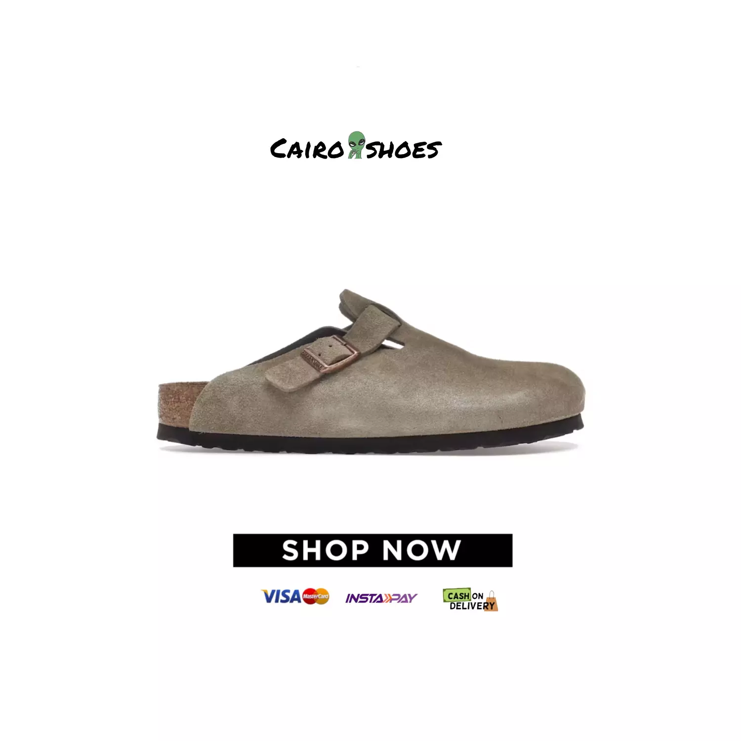 Birkenstock Boston Soft Footbed - Suede Taupe  image