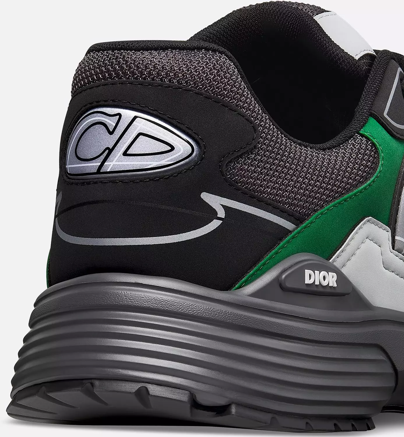 B30 Sneaker Deep Gray Mesh with Green, Black and Gray Technical Fabric 8