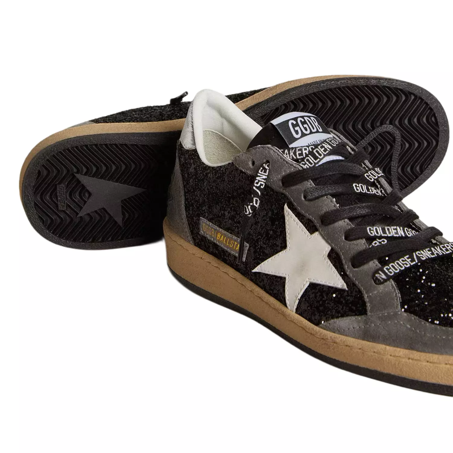 Golden goose Ball Star in glitter with leather star and metallic leather heel tab 3