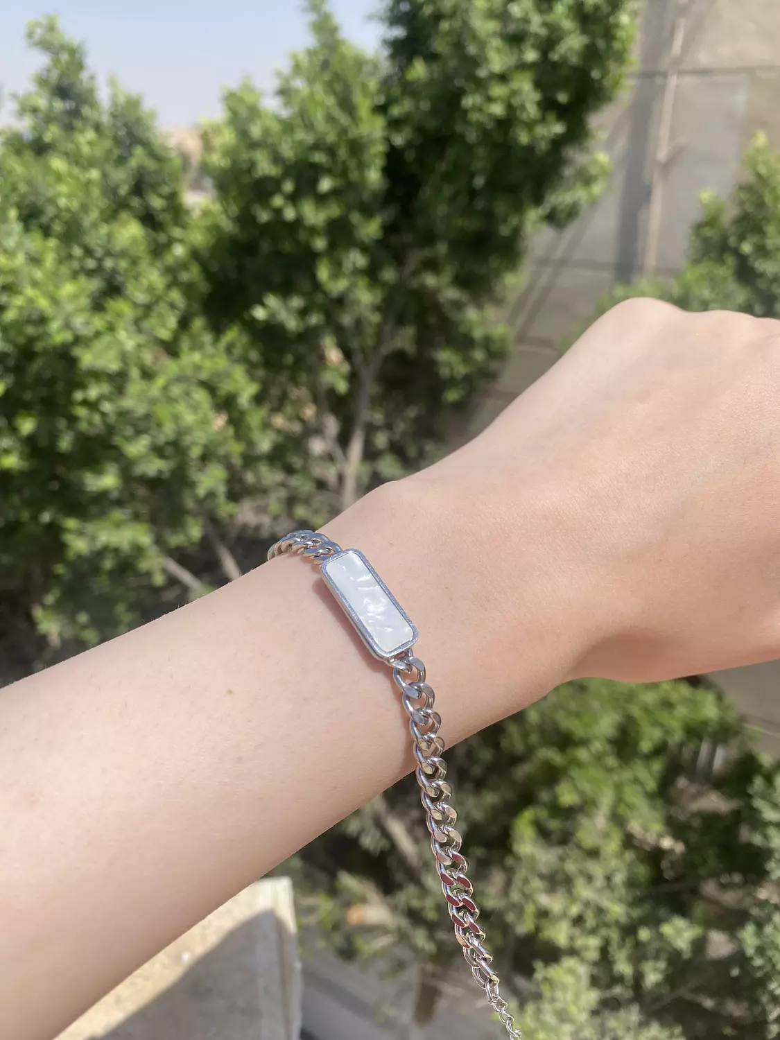 Stone silver bracelet  image