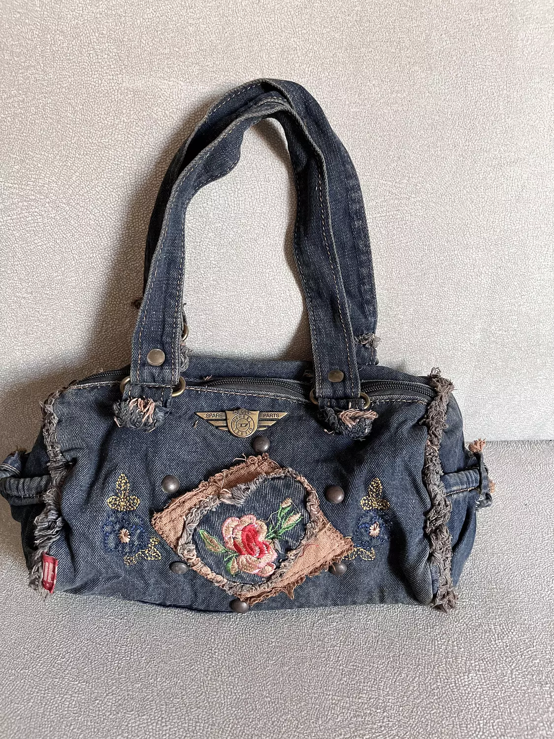 Authentic Diesel parts floral Denim bag  3