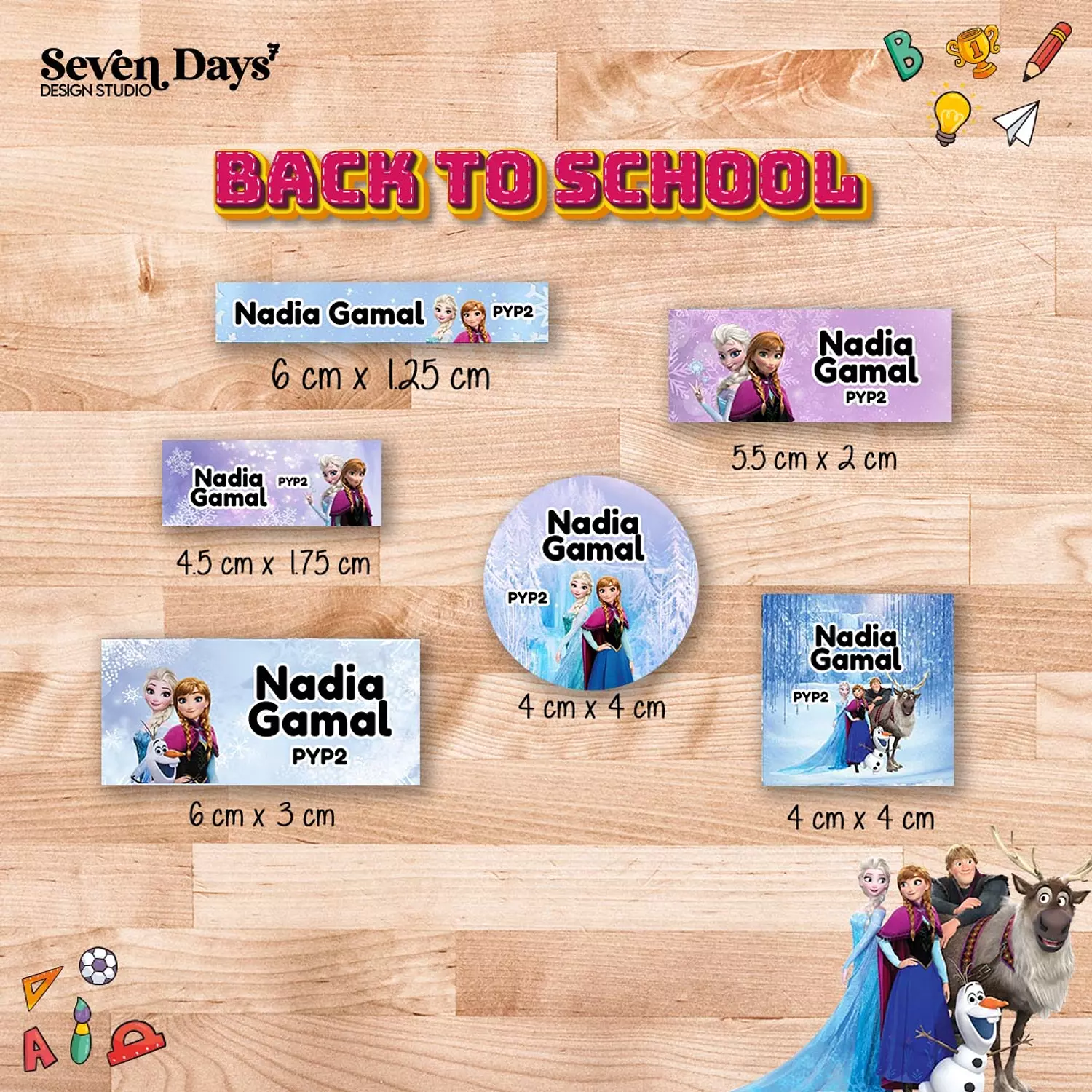Frozen 3 School Labels image