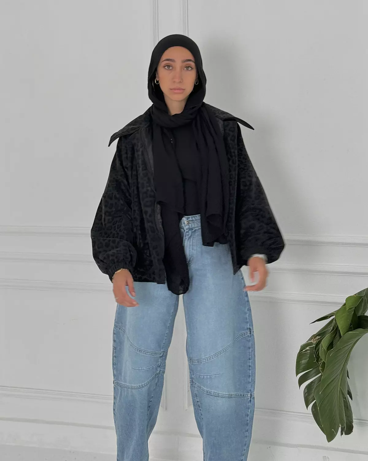 Balloon denim pants 2