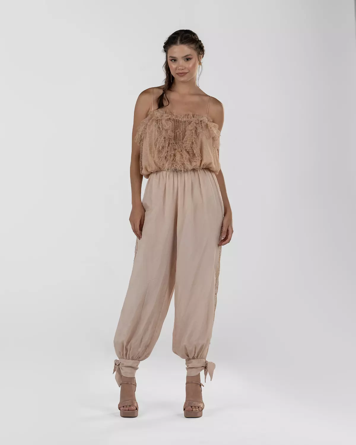  Playful Soft Pink Ruffled Strap Top 6