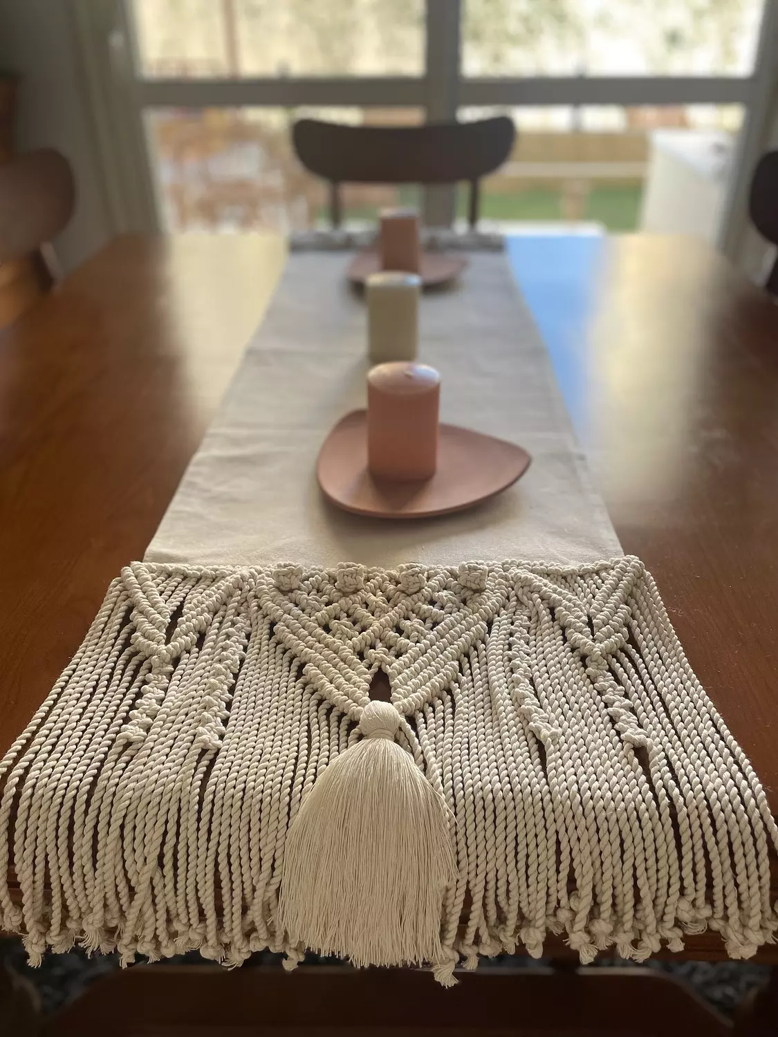 Cotton Macrame Frings Runner  1