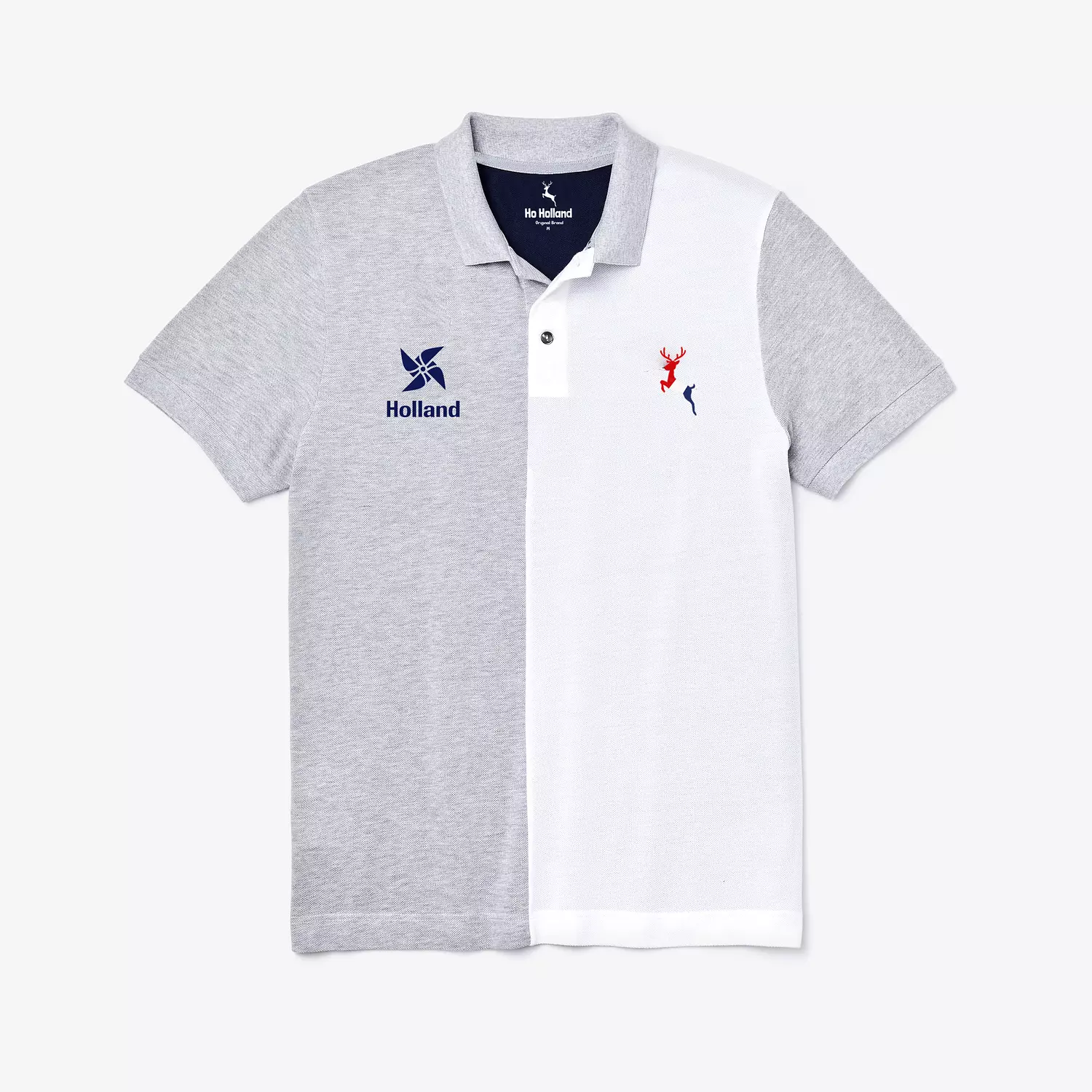 Polo T shirt - Grey & White image