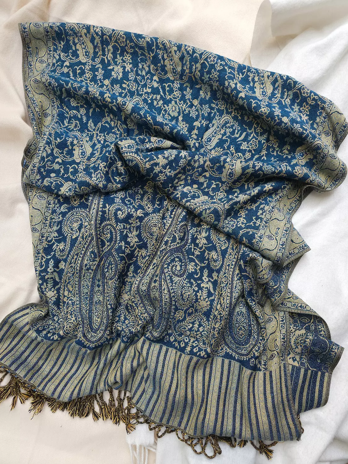 Blue/beige Pashmina  2