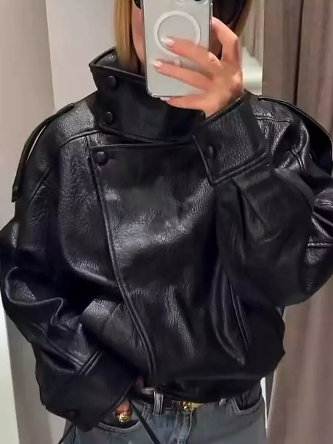 Genuine Leather Biker Jacket 4