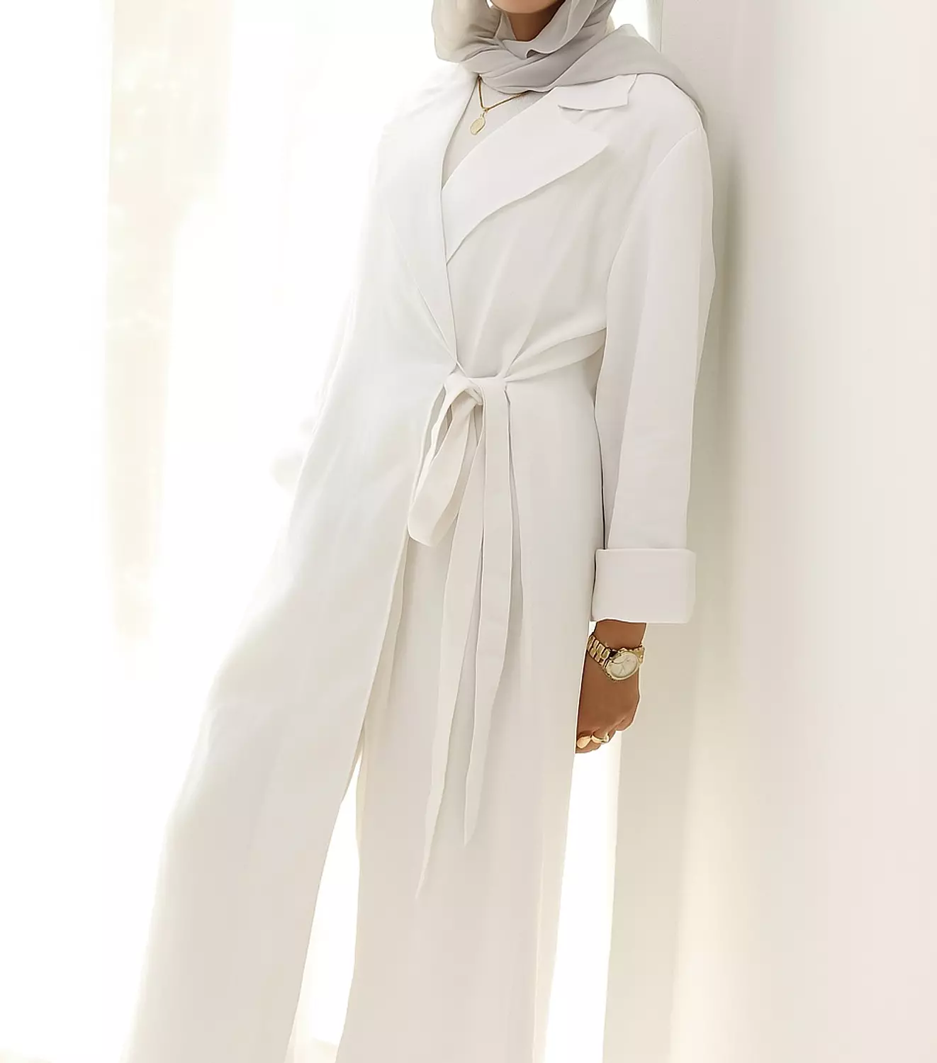 Side-tie linen dress in Navy blue hover image
