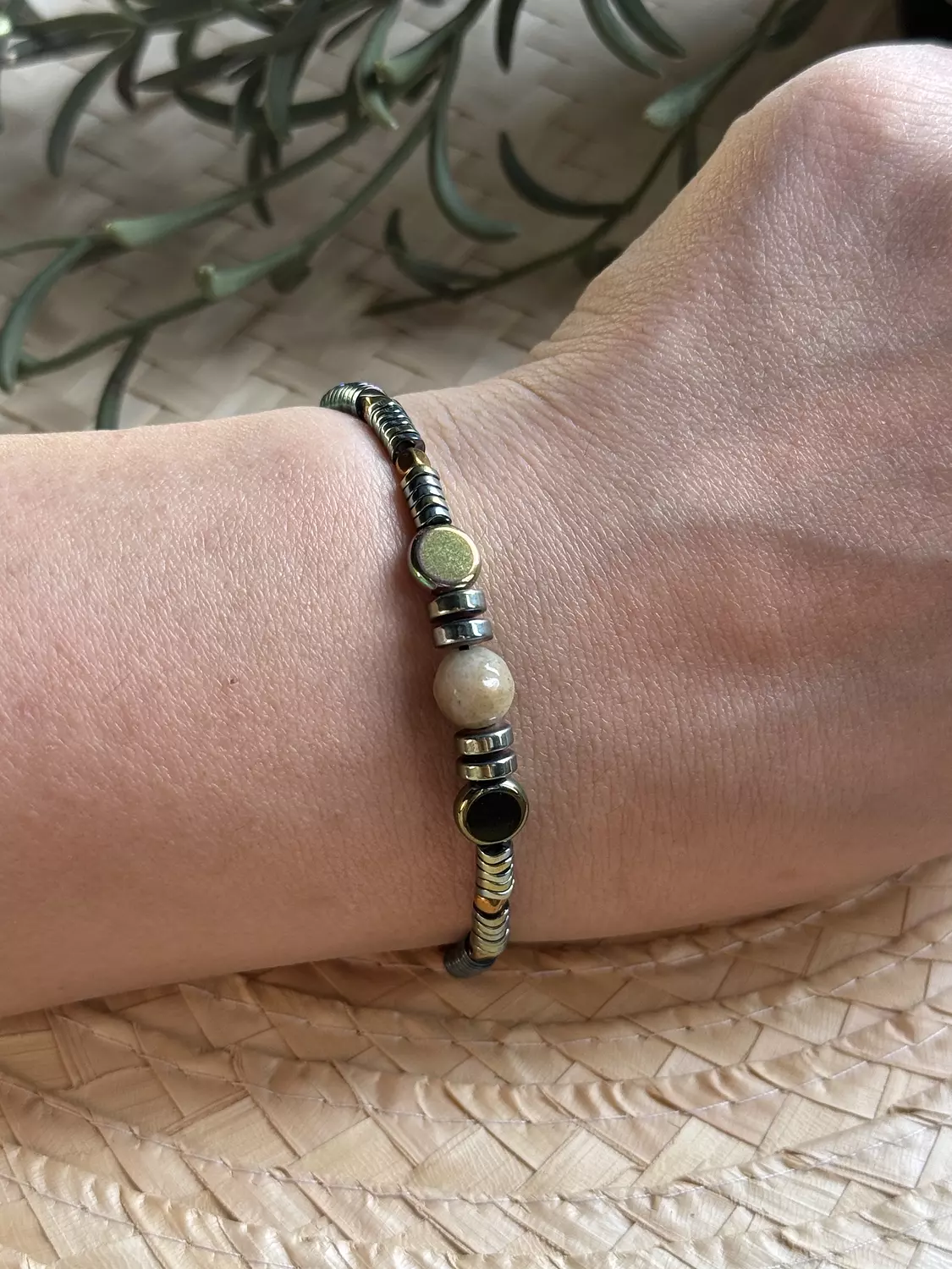 Hematite / Agate Green Bracelet ( Stock ) 5