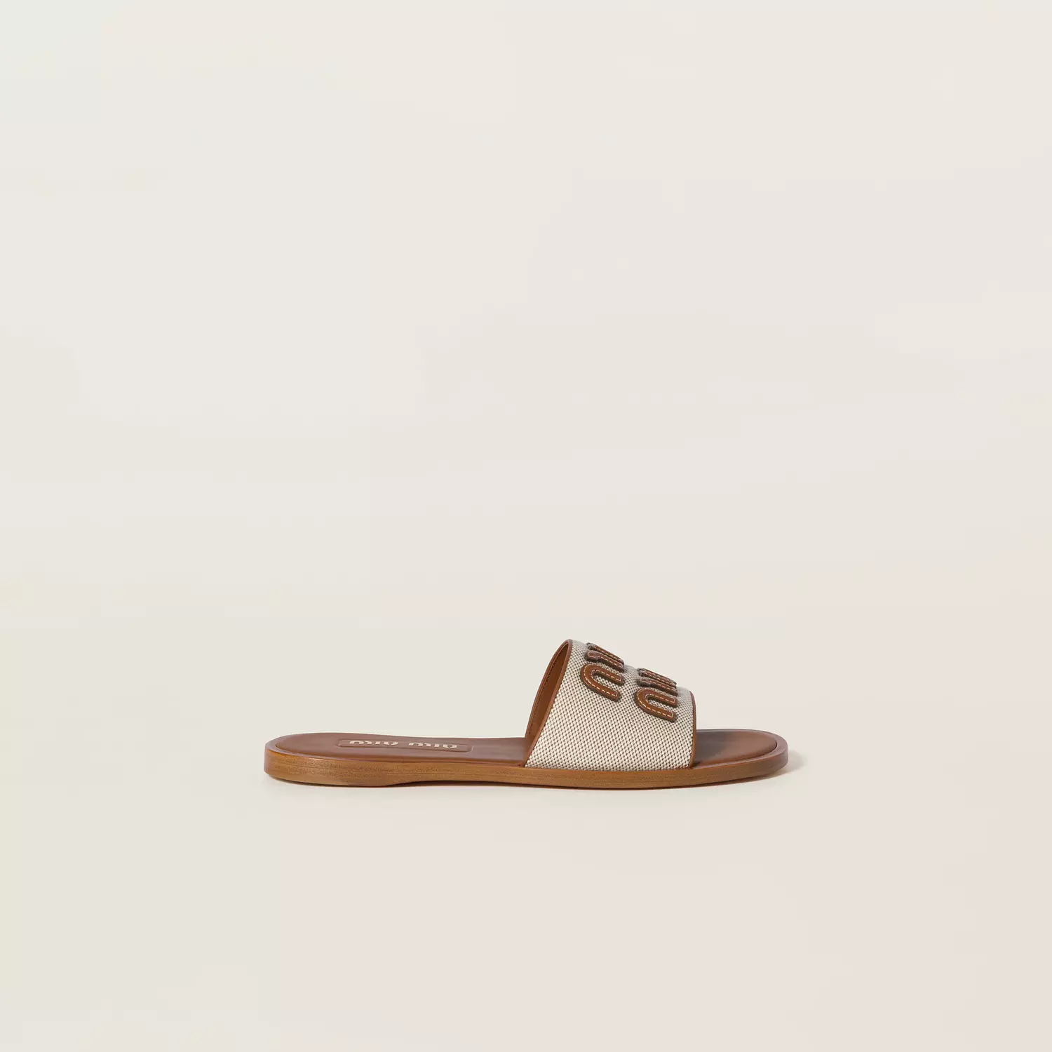 Miu Miu Canvas Sandals Naturale 1