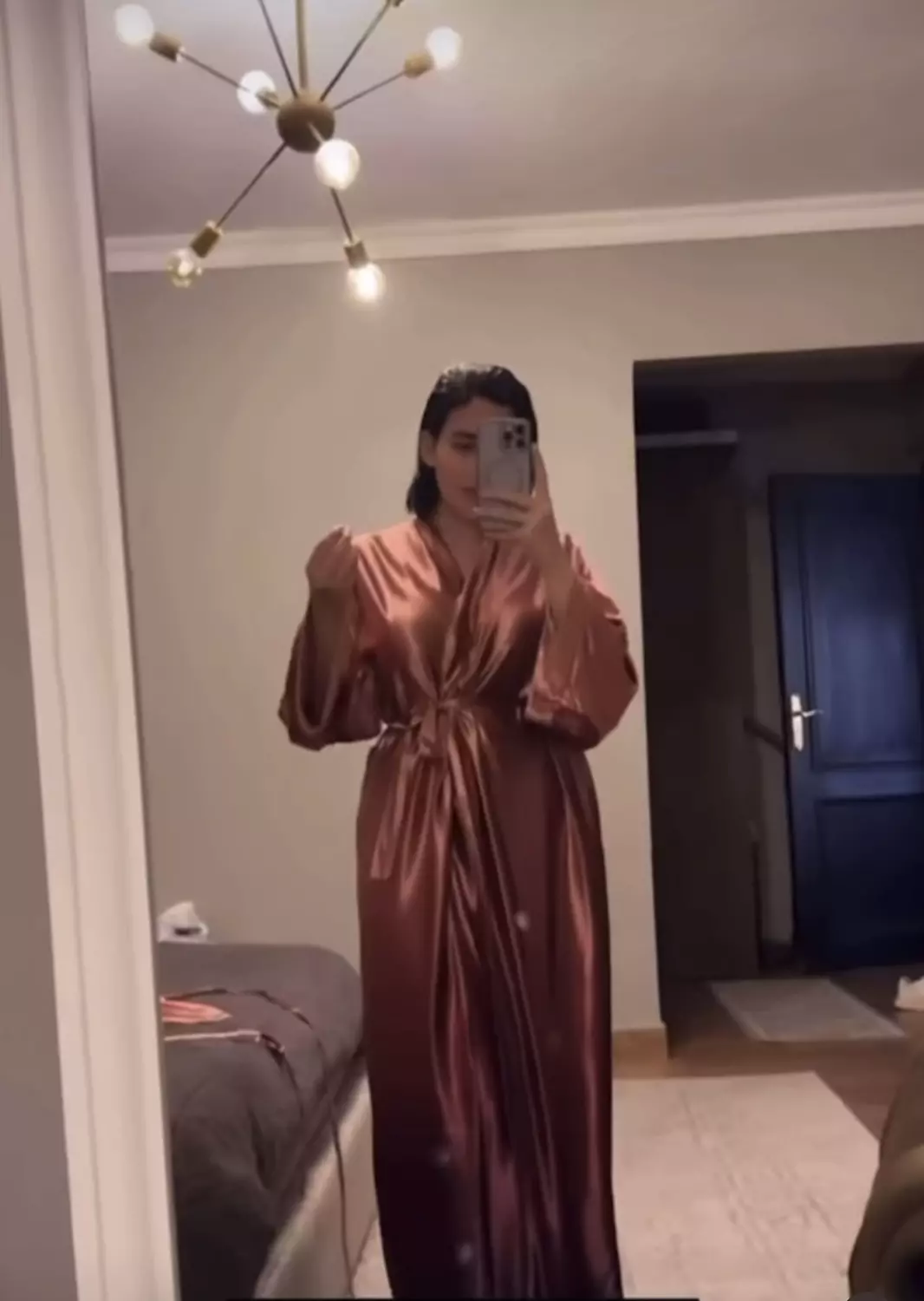 Velvet PJ Set With Long Robe  hover image