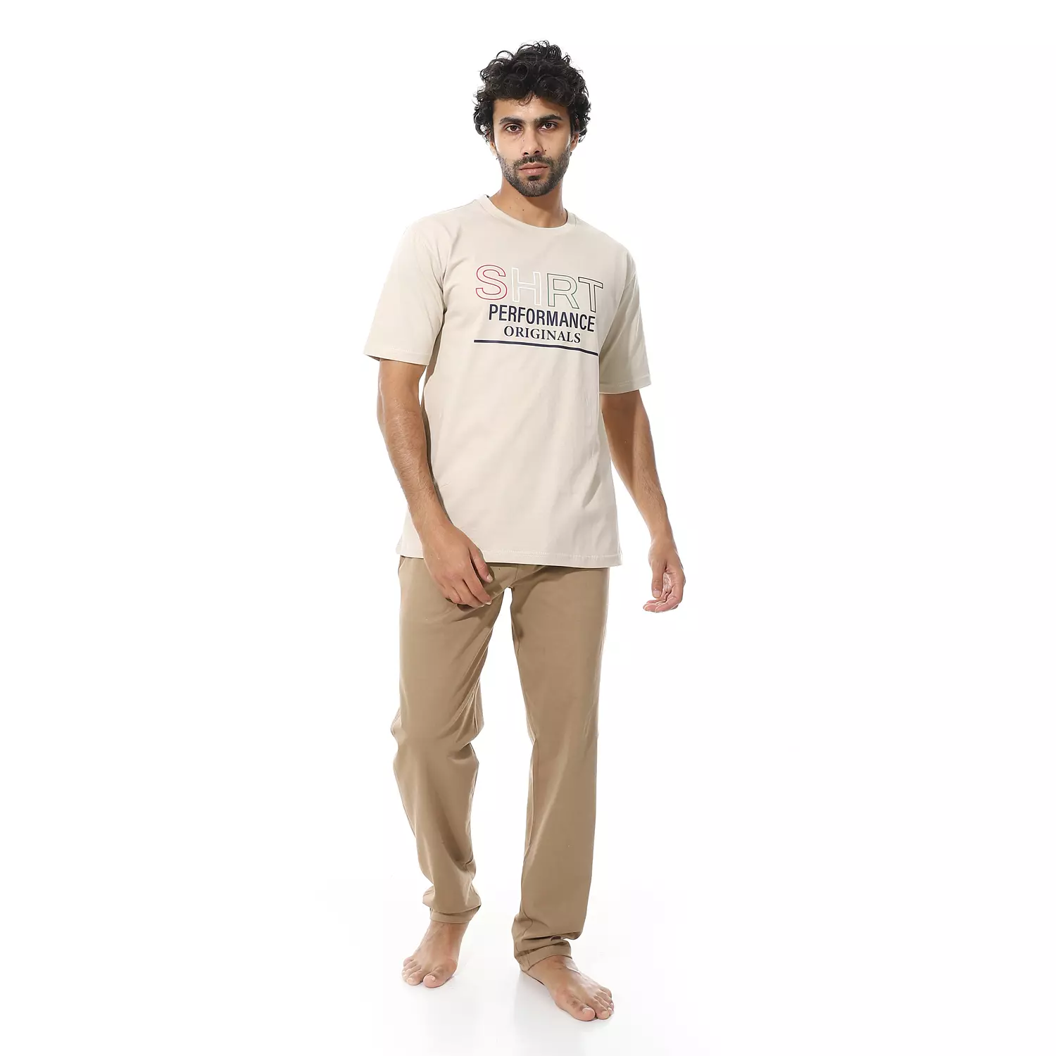 ترنيج رجالي مطبوع - Short Per. - بيج - 2687 image
