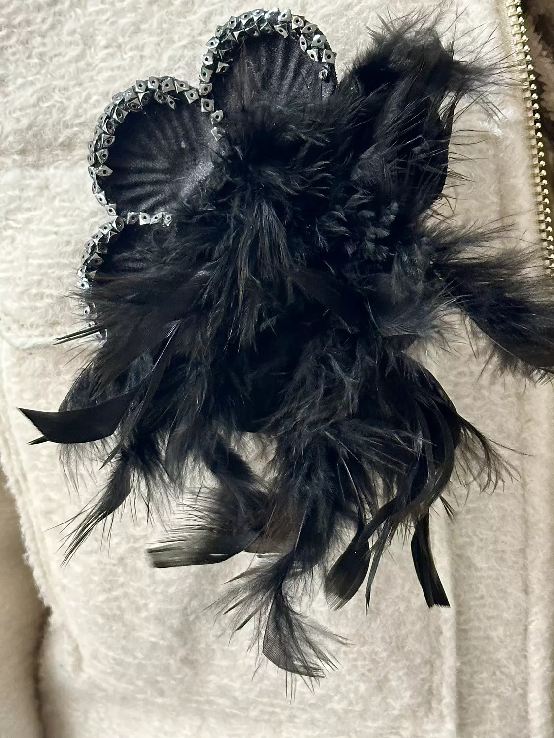 Feathers Flower Brooch hover image