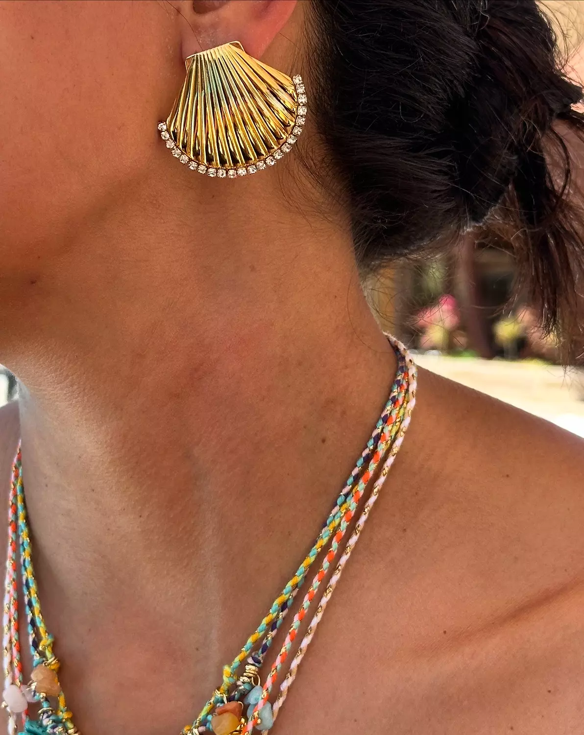 Studded Seashell Earrings  hover image