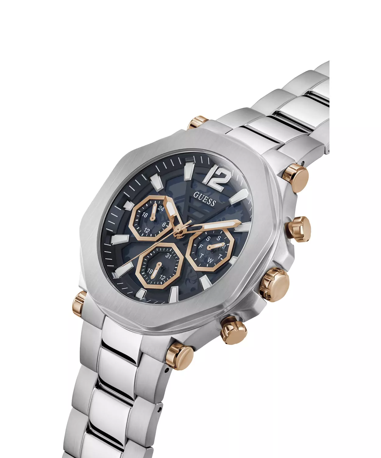 GUESS GW0539G1 ANALOG WATCH For Men Round Shape Silver Stainless Steel Brushed/Polished Bracelet 4