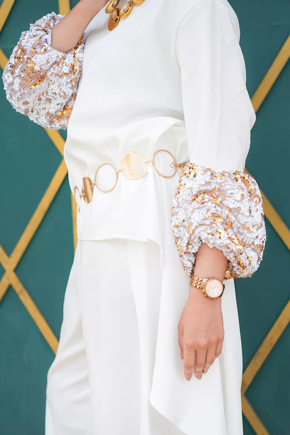 Puffy paiette gold set   4