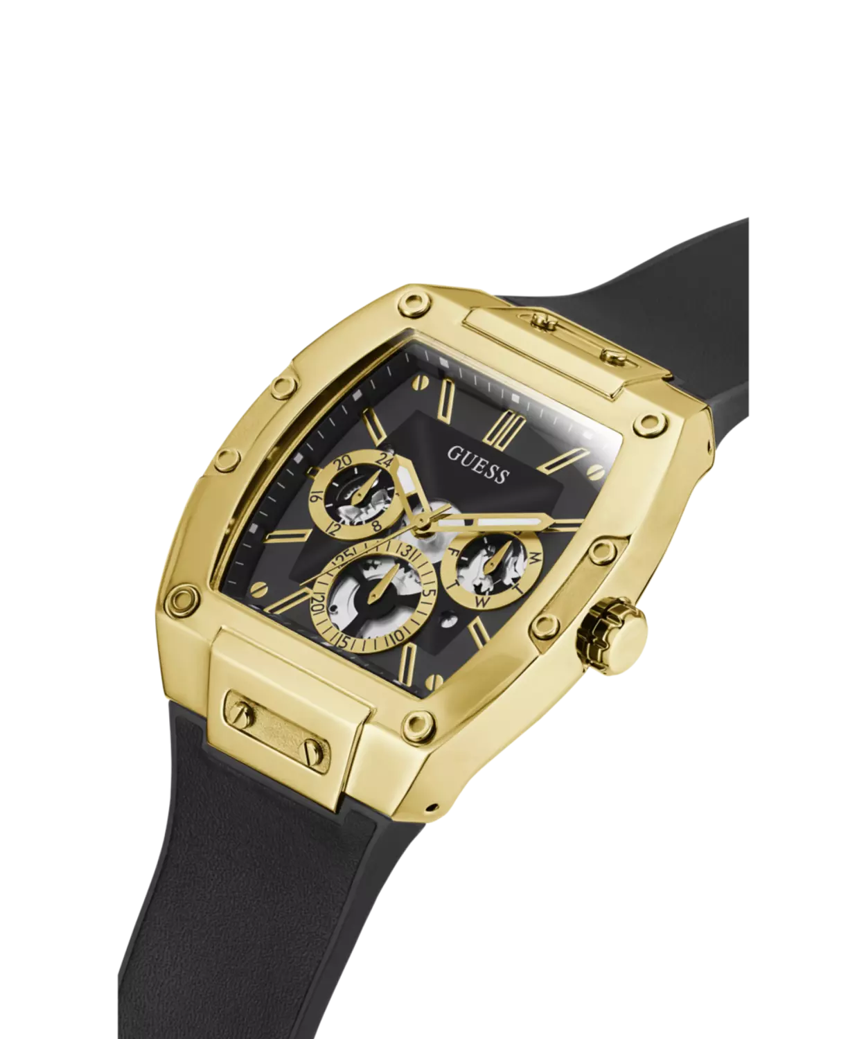GUESS GW0202G1 Men's  Watch Gold Tone Genuine leather/Silicone Strap 3