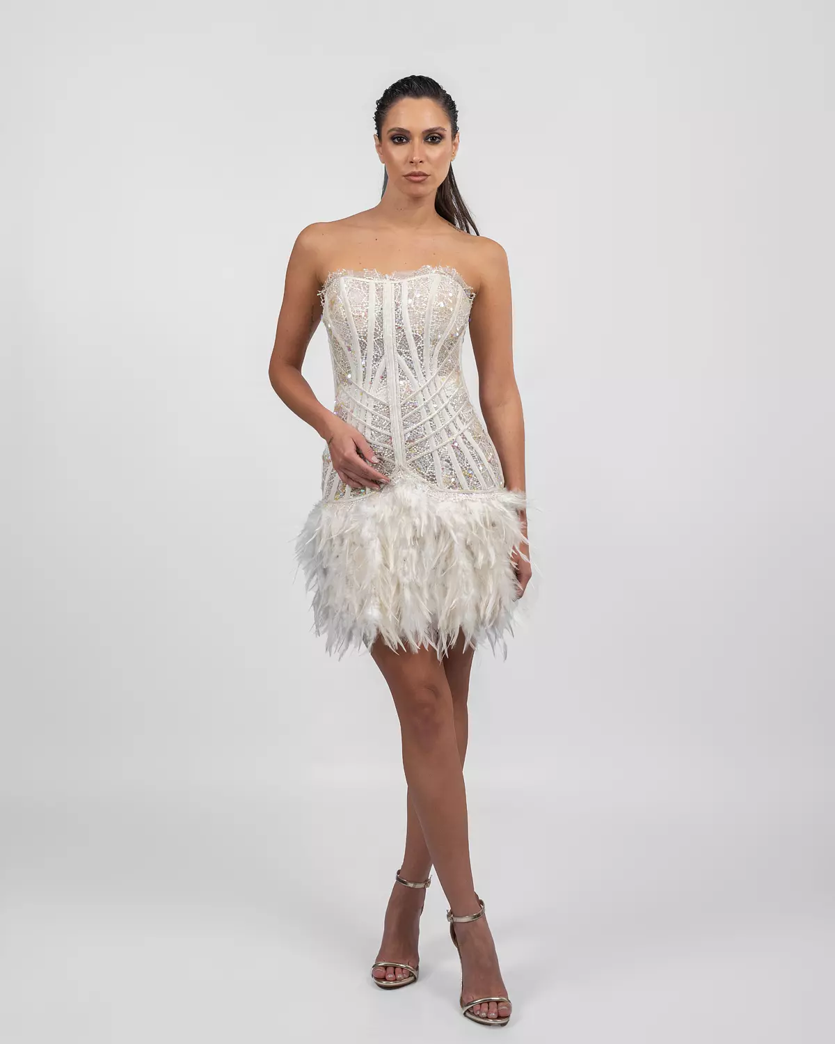 Lustrous Pearl White Dress image