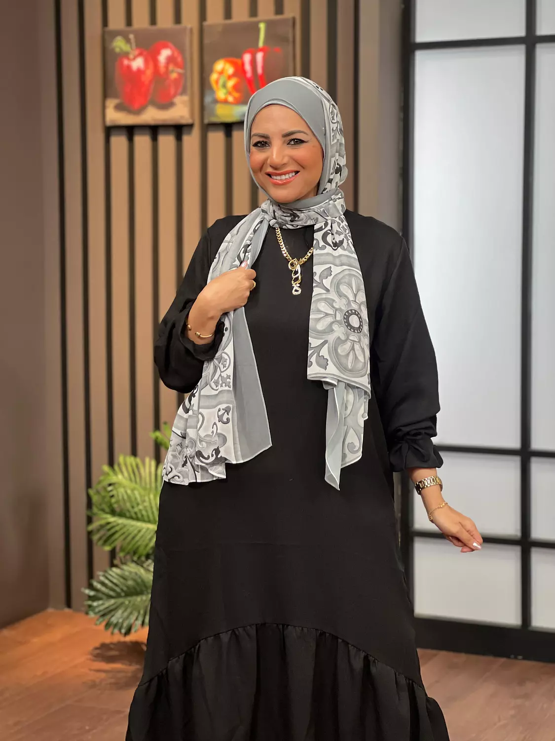 Ribboned Linen Dress - Black hover image
