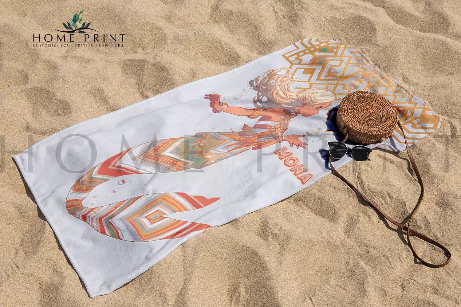 Microfiber Towel  - Mermaid - Multi Color print  image