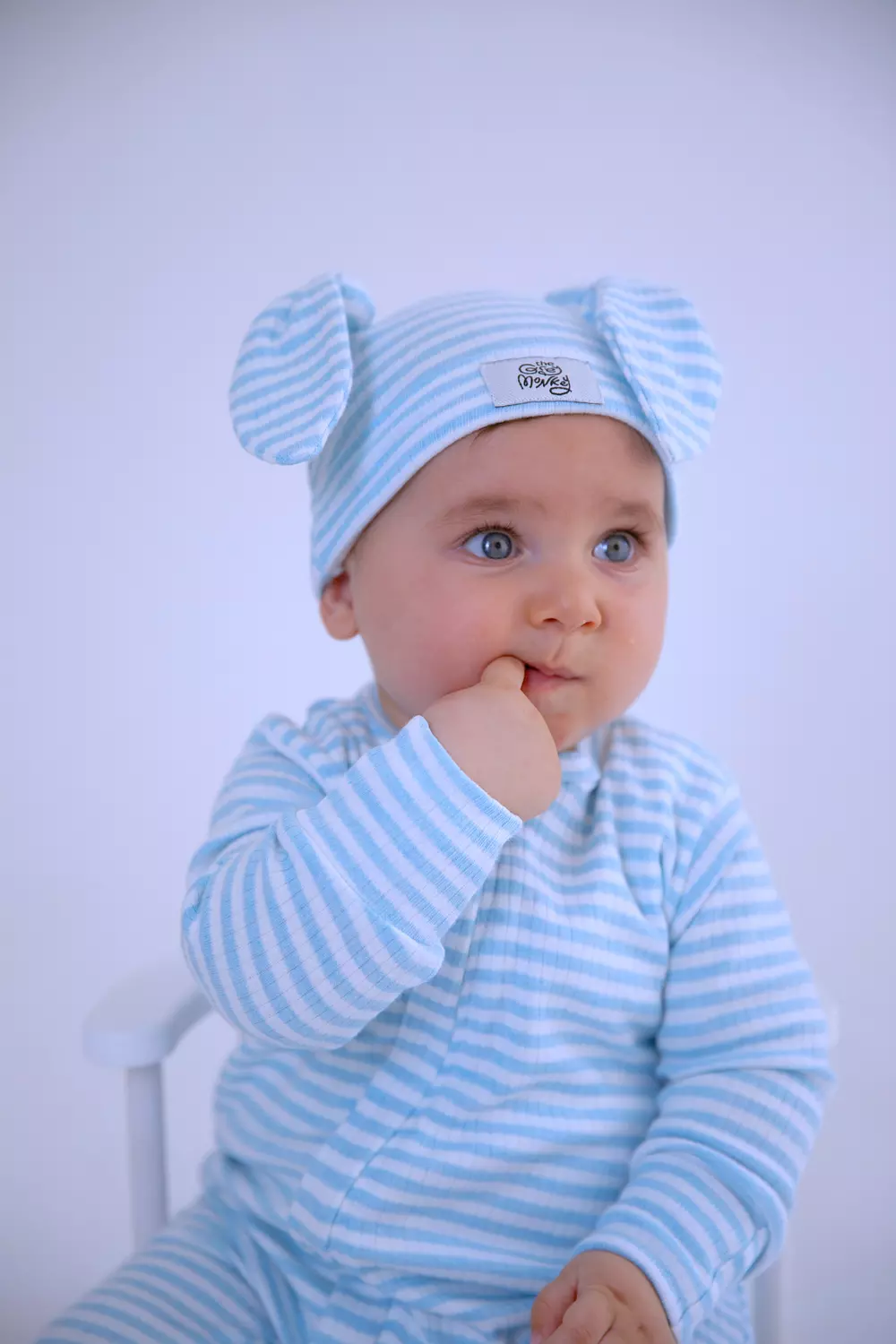 Bunbun organic baby blue set with beanie 5