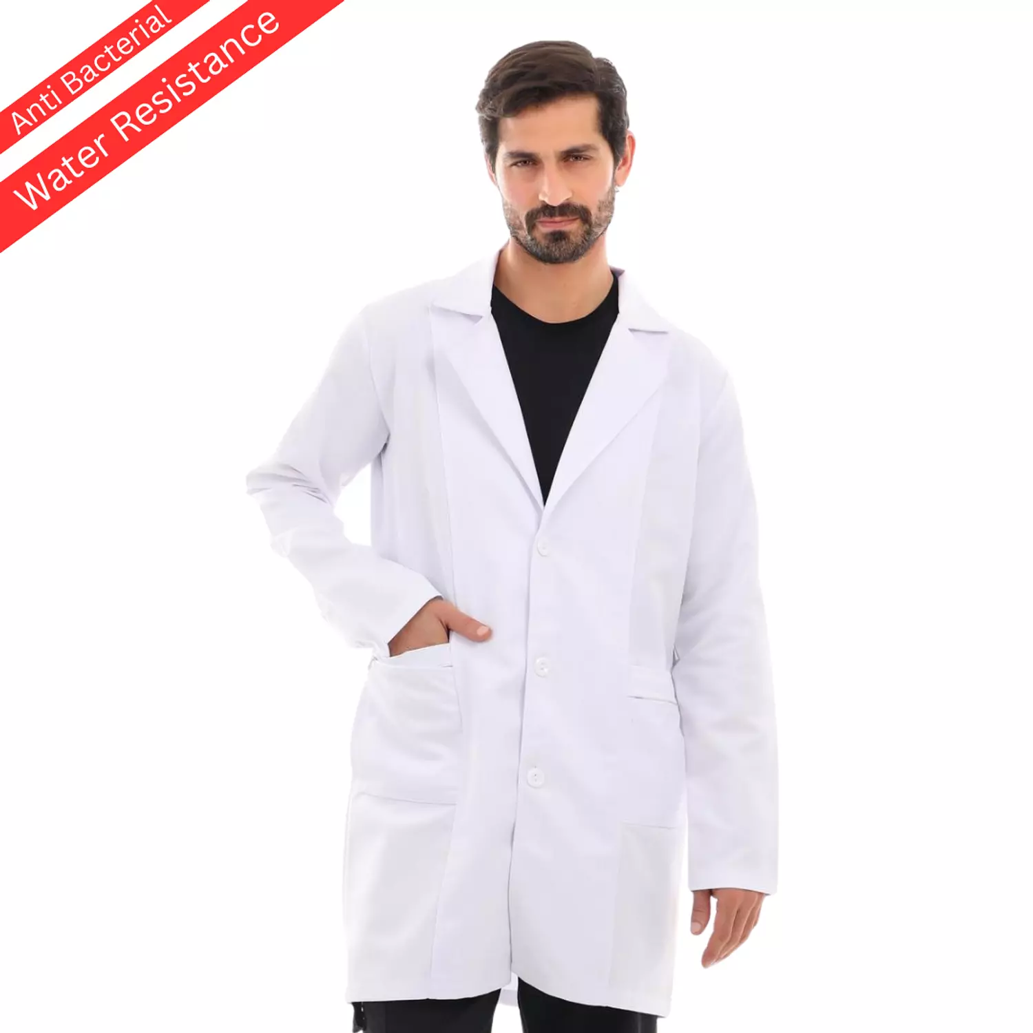 White Elegance Lab Coat Long 3