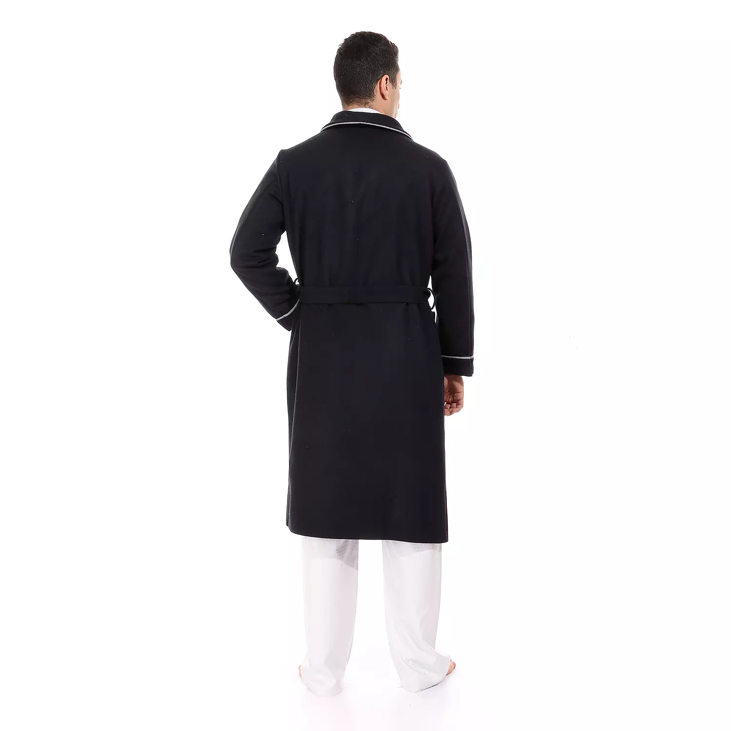 Shorto - روب رجالي شتوي - اسود - خط رمادي -2358  3