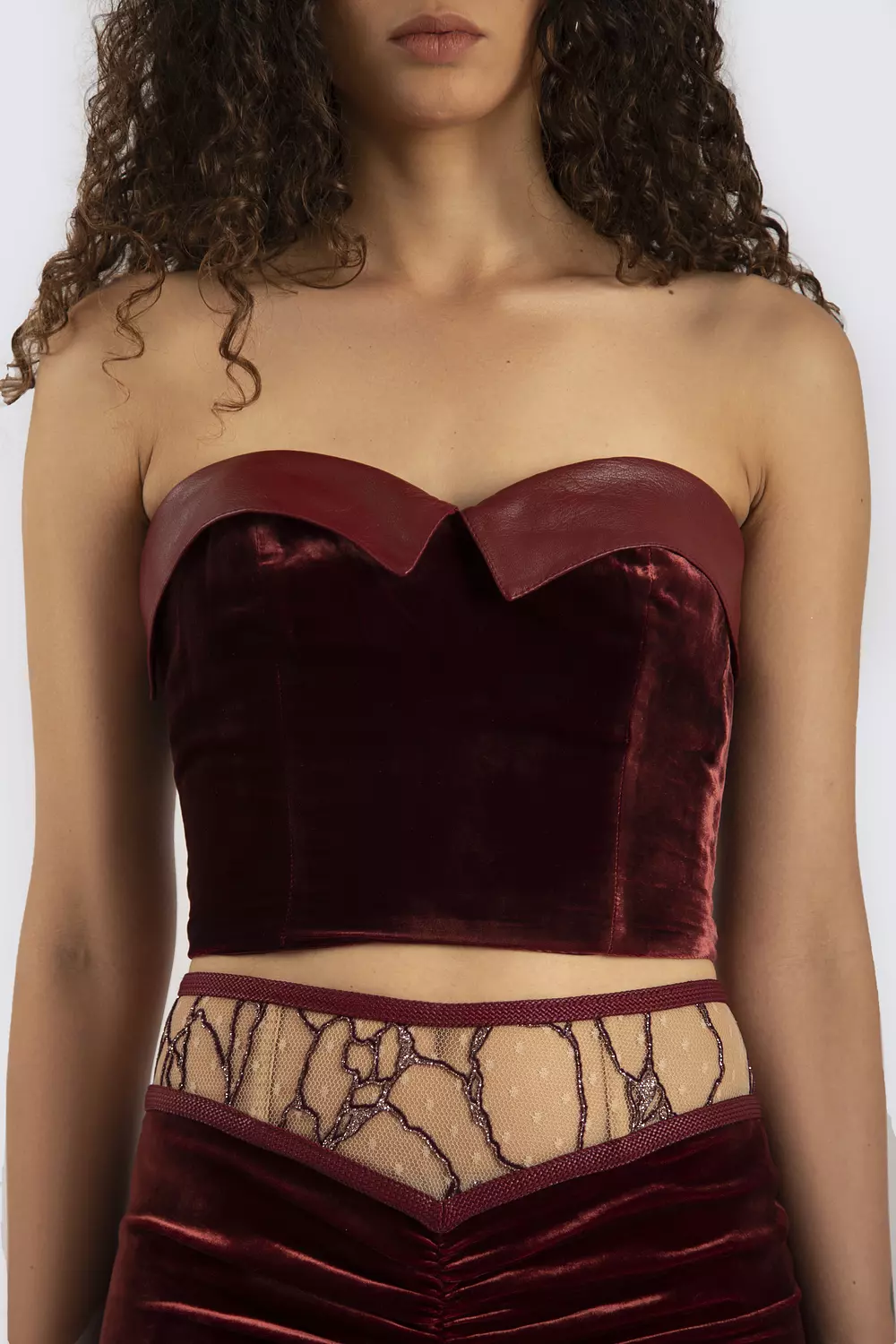Polished Corset Burgundy Top image