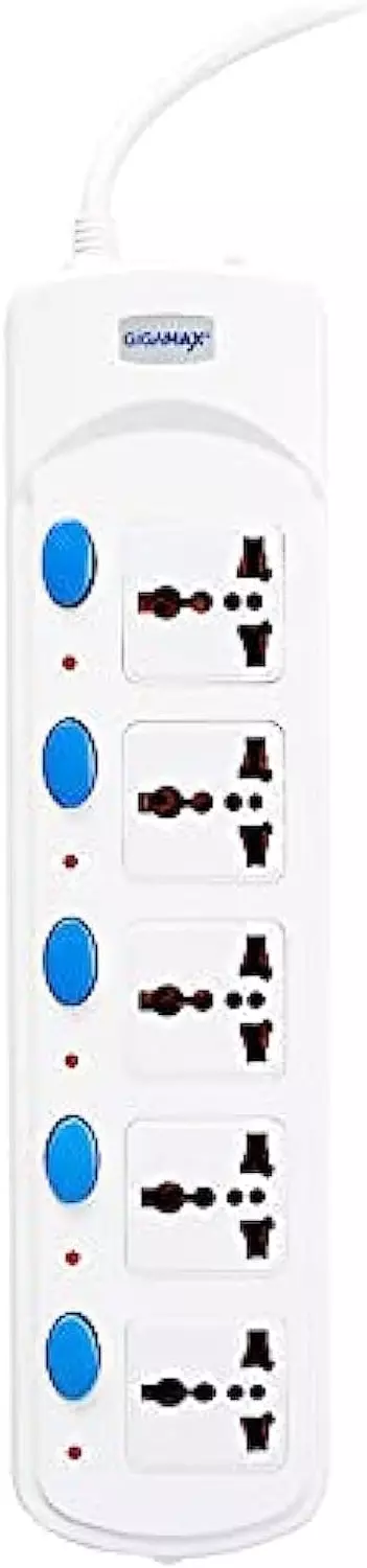Gigamax MTS-B453 Electric Subscriber With 5 Sockets With Fire Proof Material And Strong Electric Insulation - White  hover image