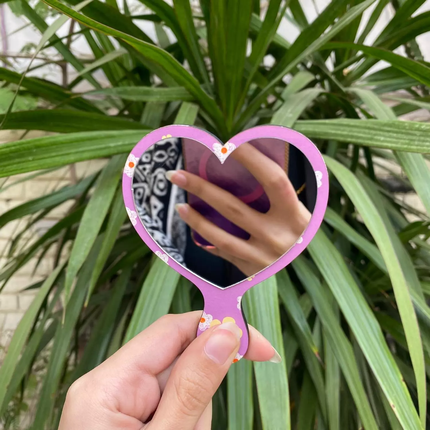 Yellow Flowers Heart Mirror    1