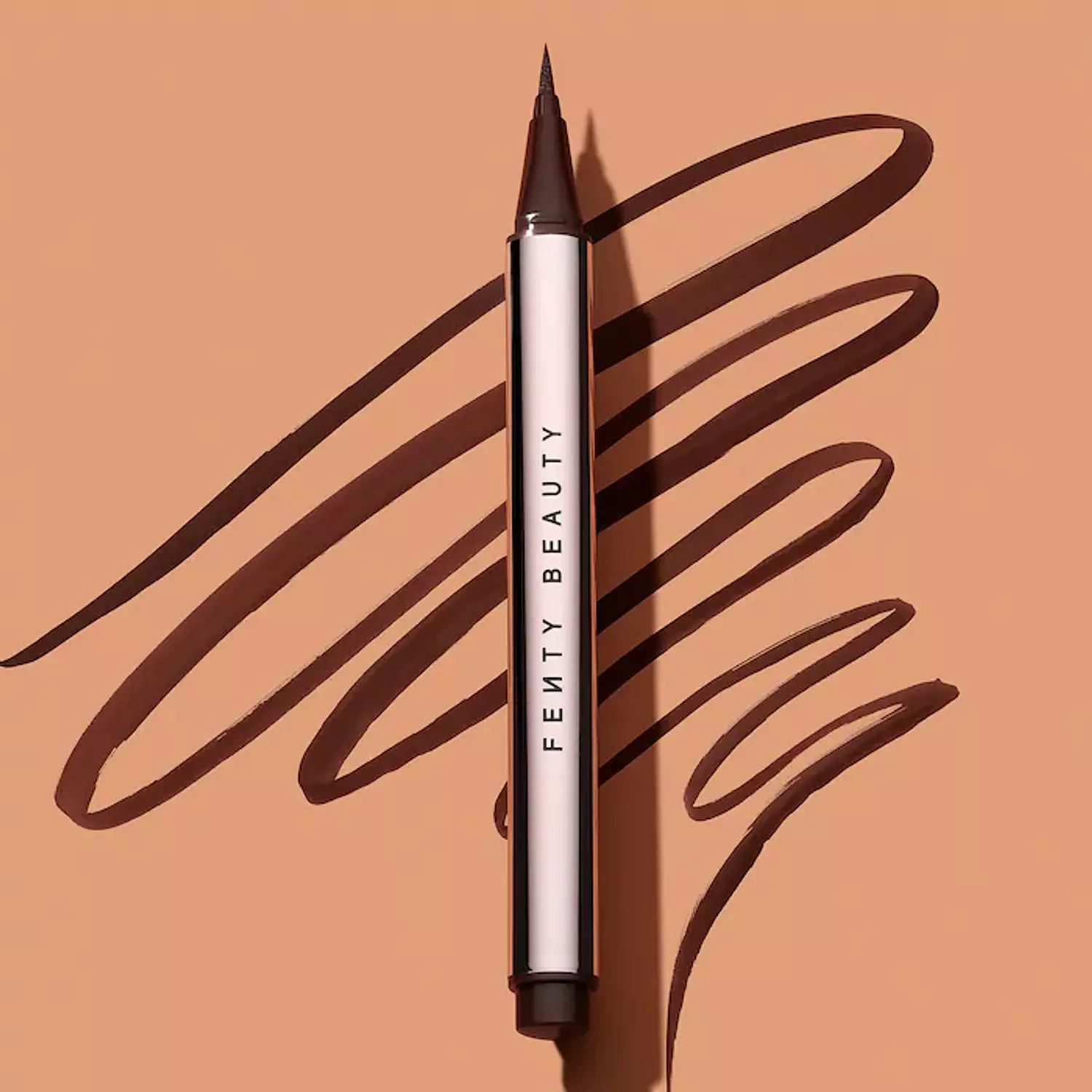 Fenty Beauty by Rihanna Flyliner Longwear Liquid Eyeliner  In Big Truffle - satin chocolate brown 4