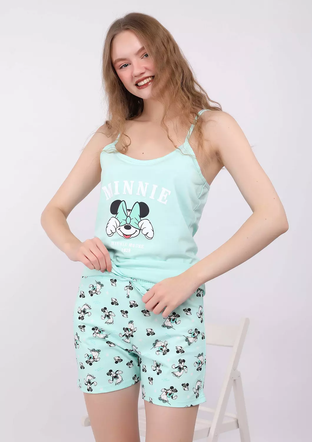 S235 Minnie mouse short sleeves short Pajama Set 1