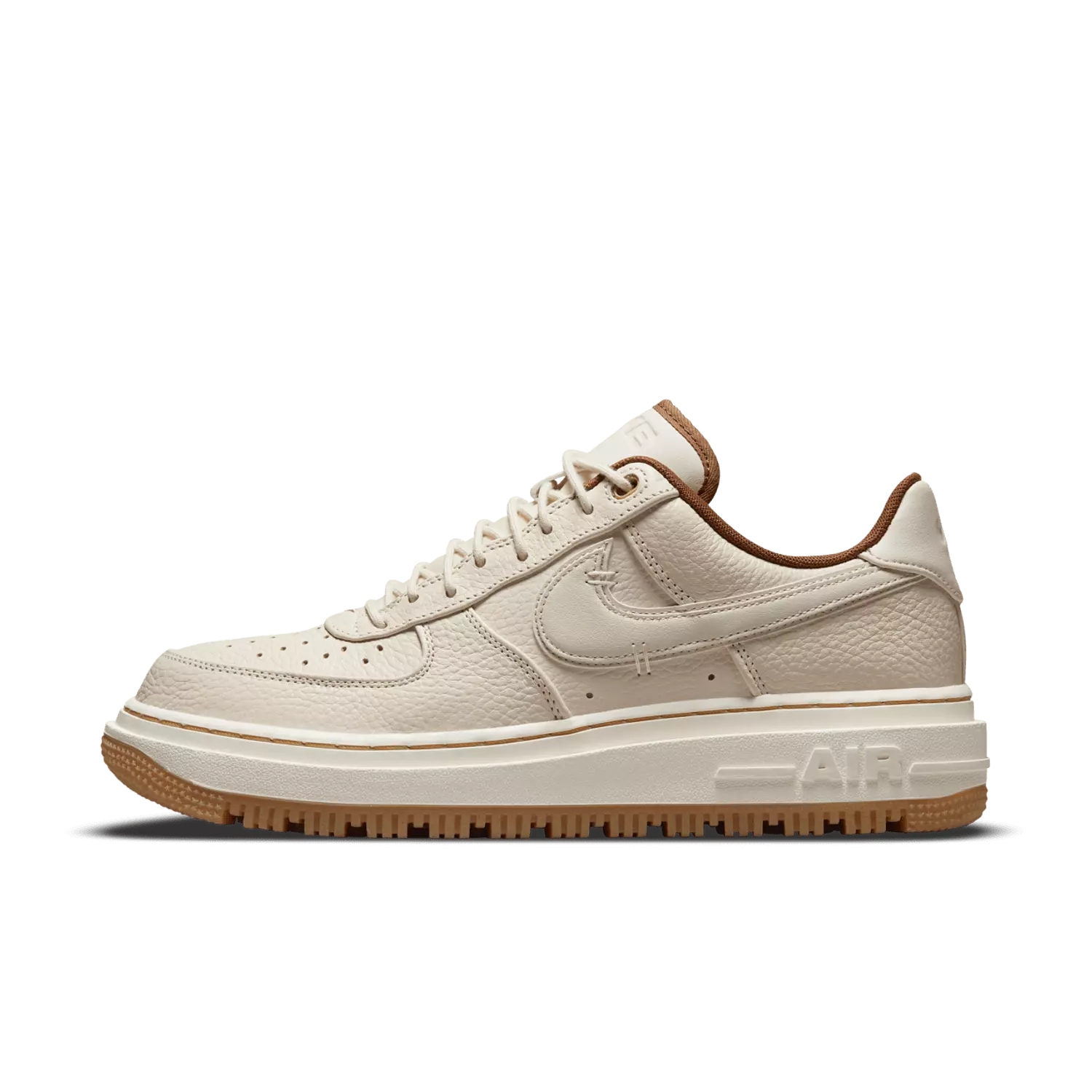 NIKE AIR FORCE 1 LUXE Pearl White/ Pale Ivory-Pecan-Gum Yellow 3