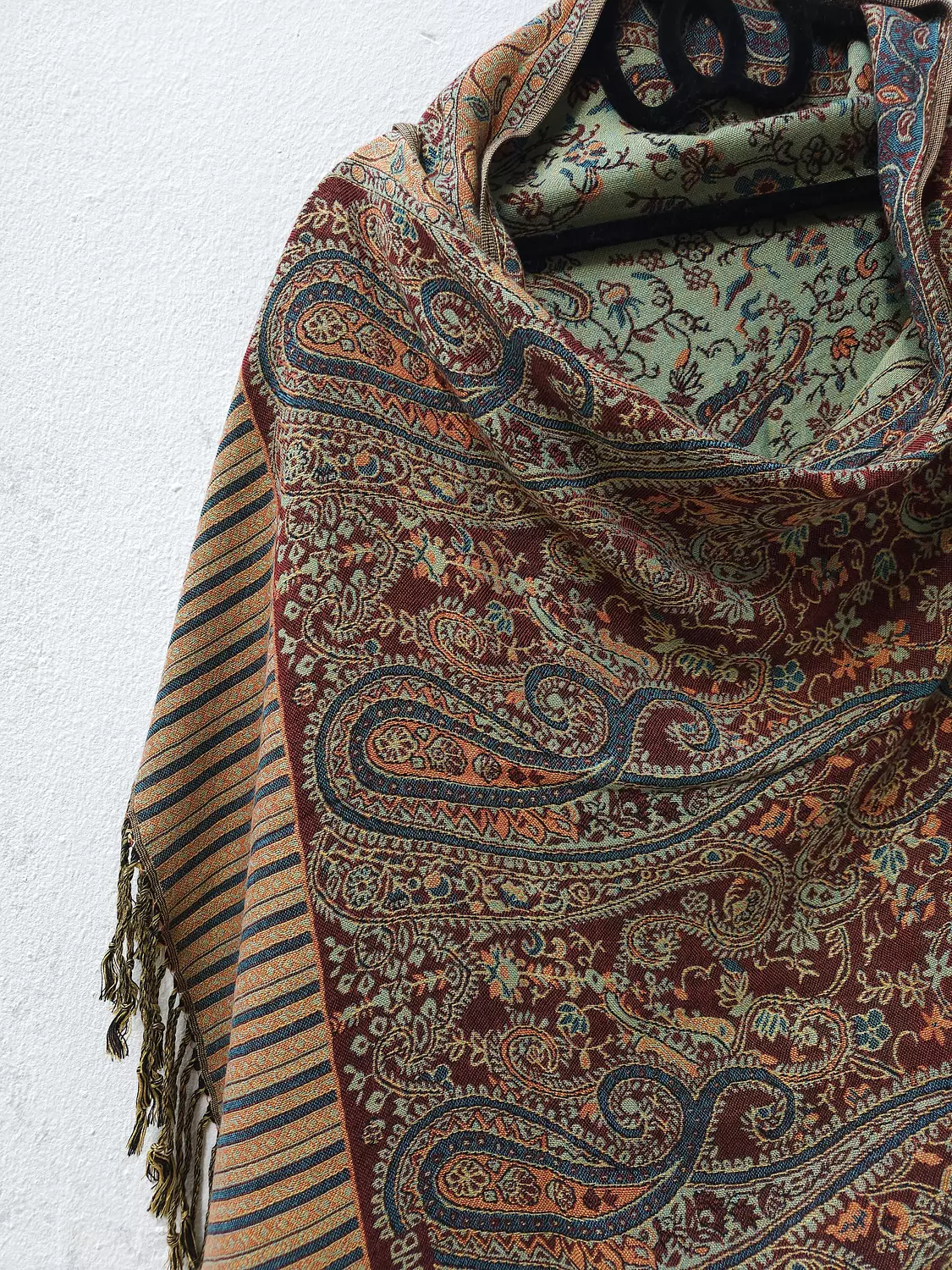 Brick/green Pashmina 2