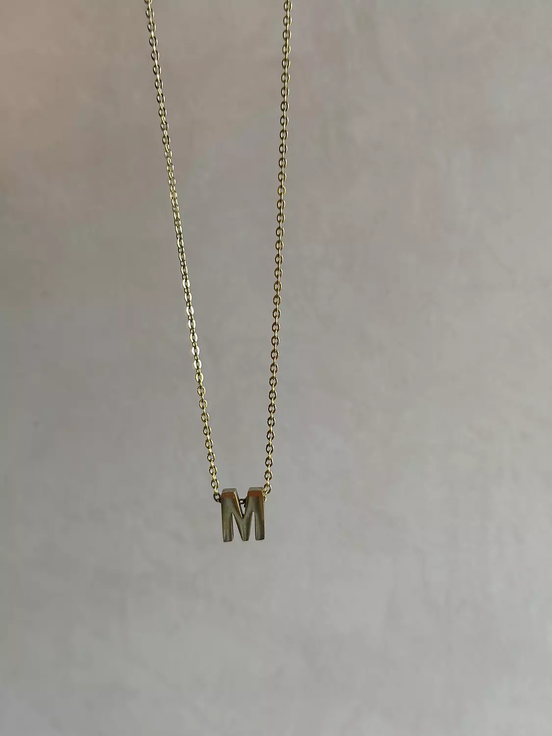 Double Sided Letter ( M ) Necklace  1