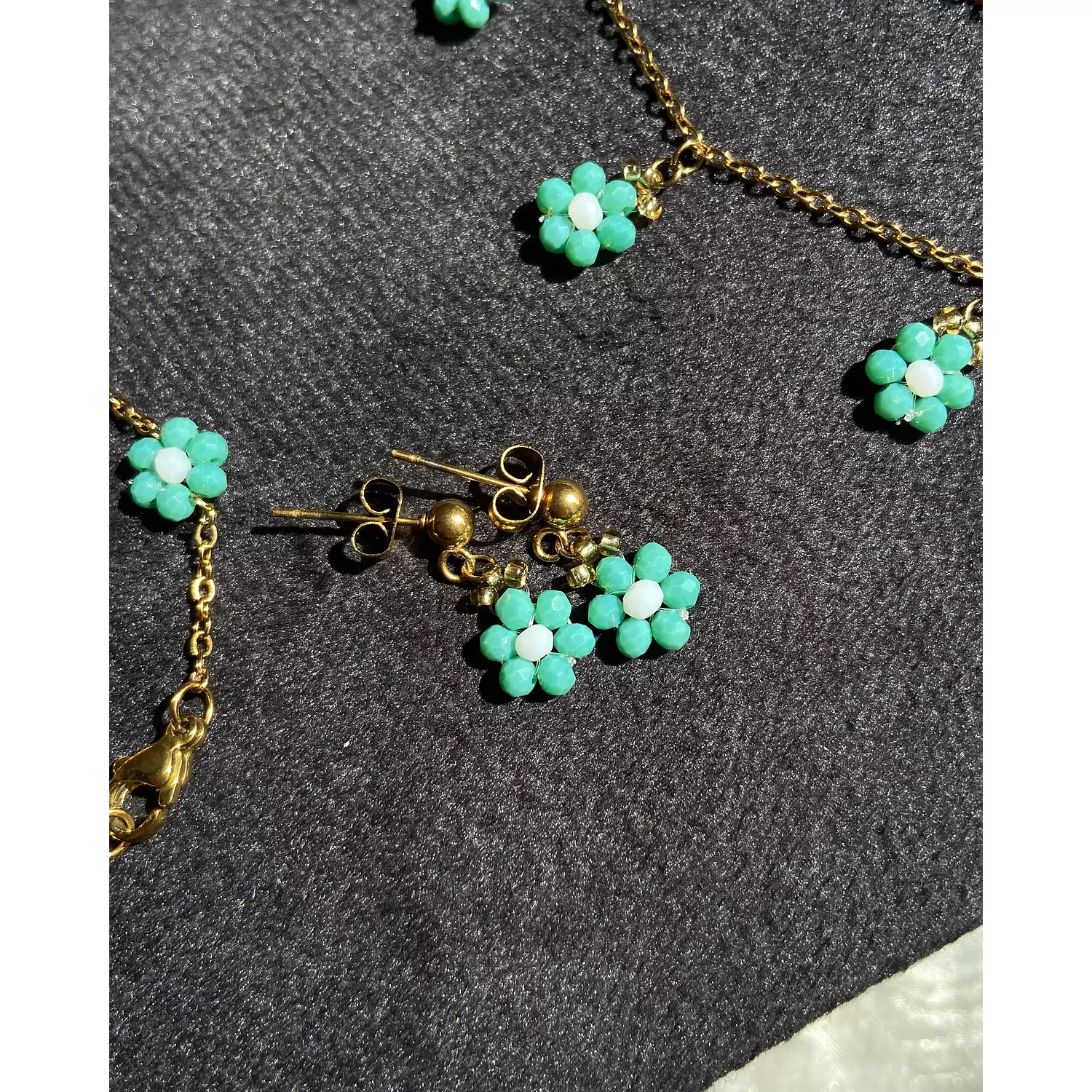 Turquoise flowers ( necklace, earrings and bracelet)🩵✨ 6